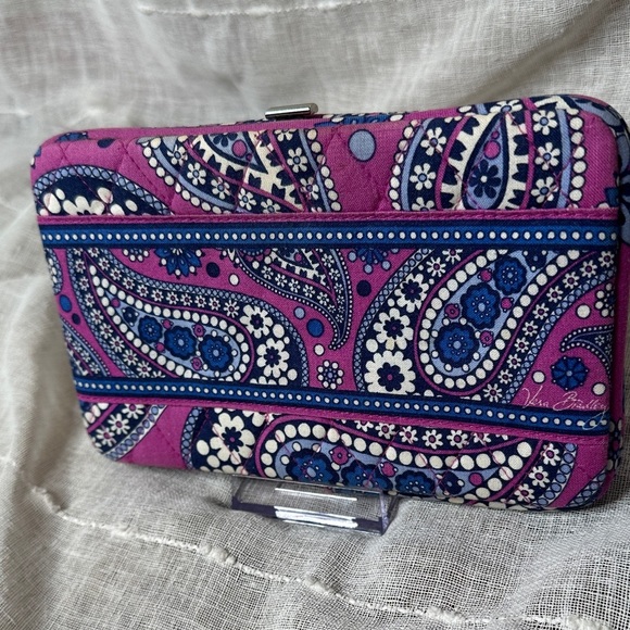 Vera Bradley Boysenberry Paisley Pattern Opera Wallet Style Clutch Designer EUC - Picture 2 of 16